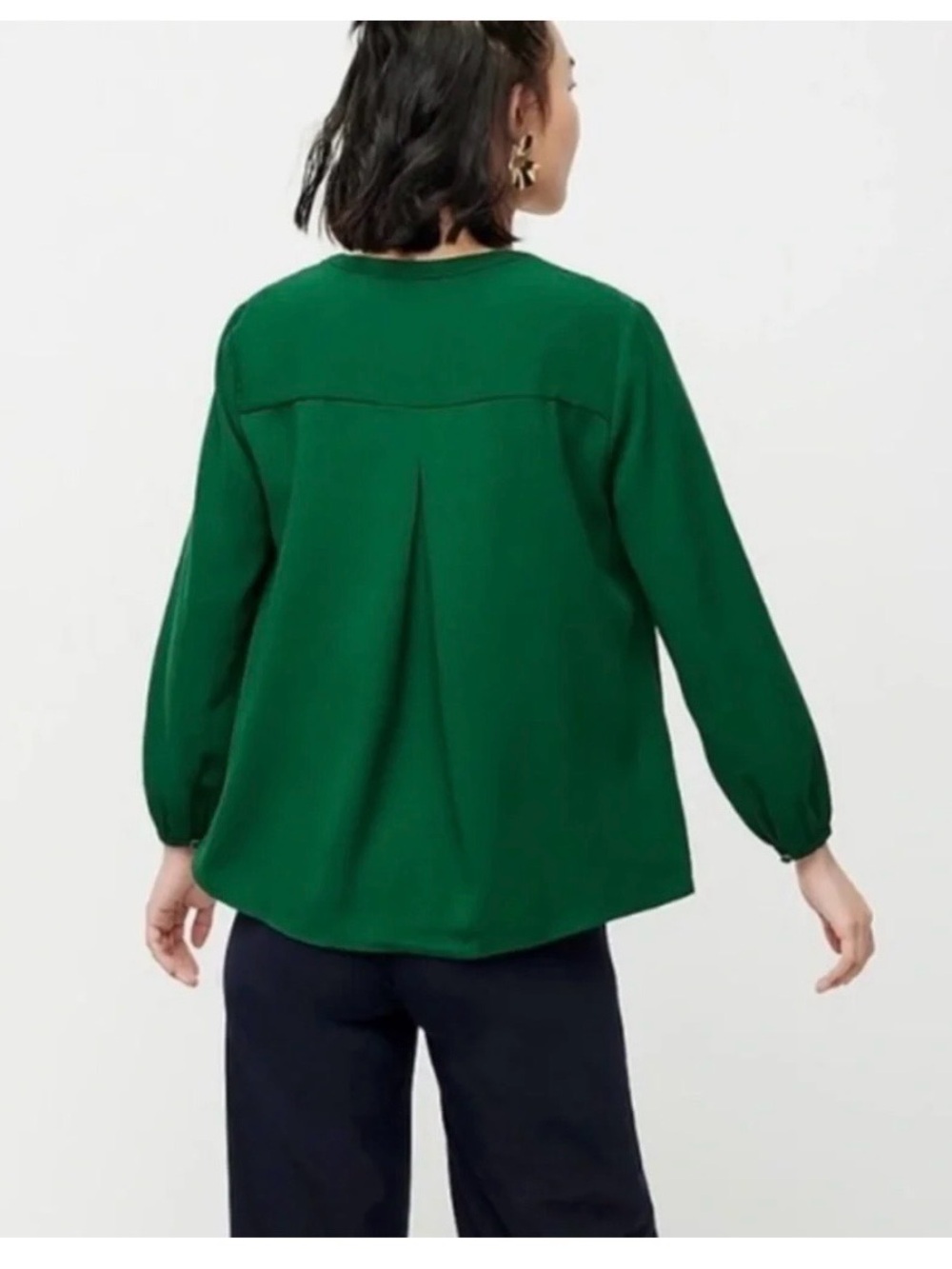 J. Crew Emerald Green Long-Sleeve Blouse
